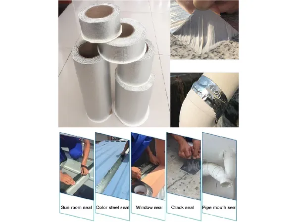 Application of aluminum foil butyl tape for sealing.