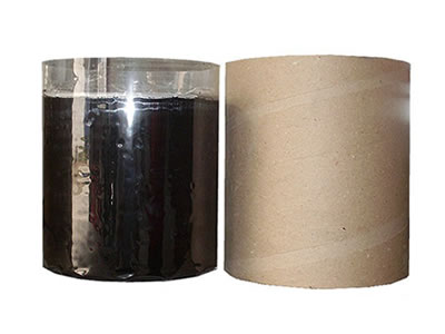 The left is black tubbiness butyl sealant with plastic film, and the right is its cardboard packaging.
