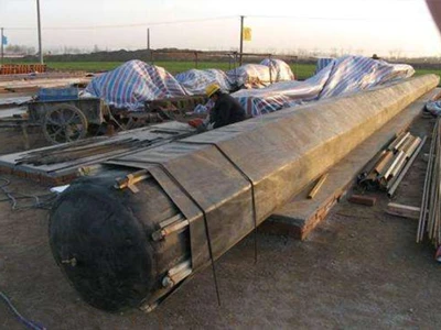 A regular octagon rubber inflated culvert balloon placed on a shelf