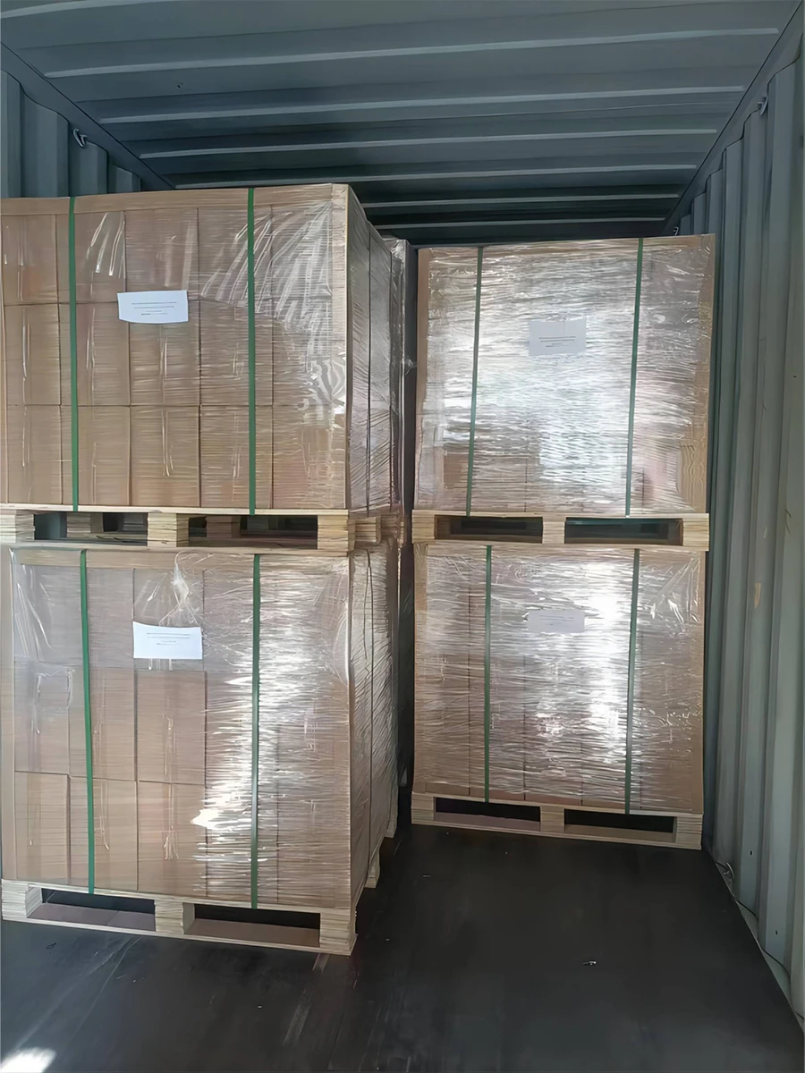 Double-sided butyl tape packed in a wooden box placed inside the carriage