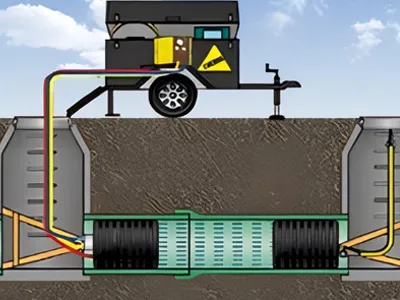 Variable diameter pipeline sealing airbag for pipeline flow isolation.